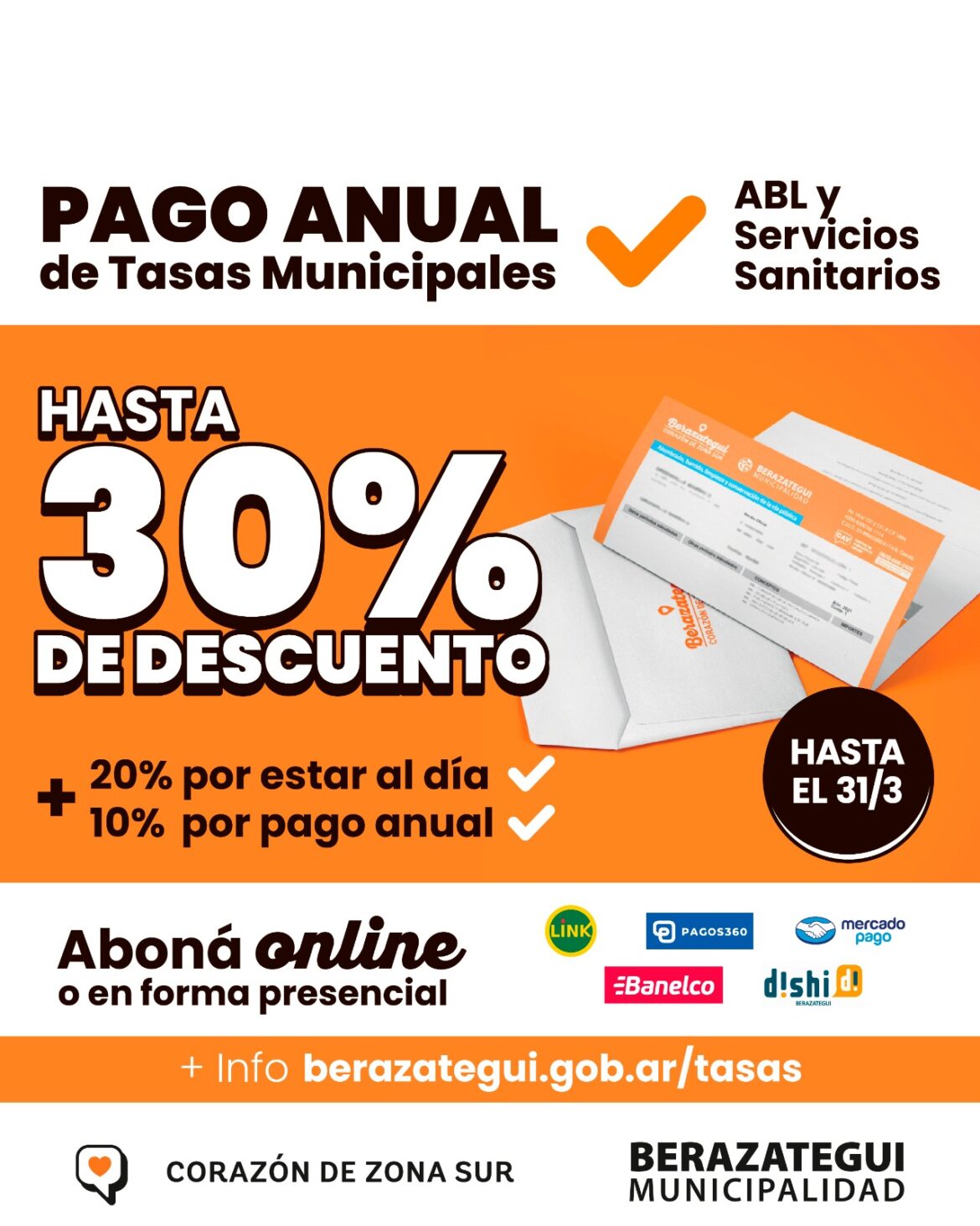 BENEFICIO DEL 30% POR EL PAGO ADELANTADO DE LAS TASAS MUNICIPALES