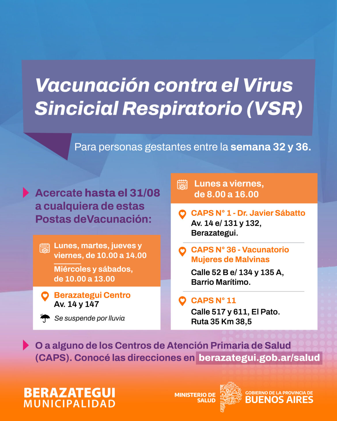 VACUNACIÓN GRATUITA PARA EMBARAZADAS