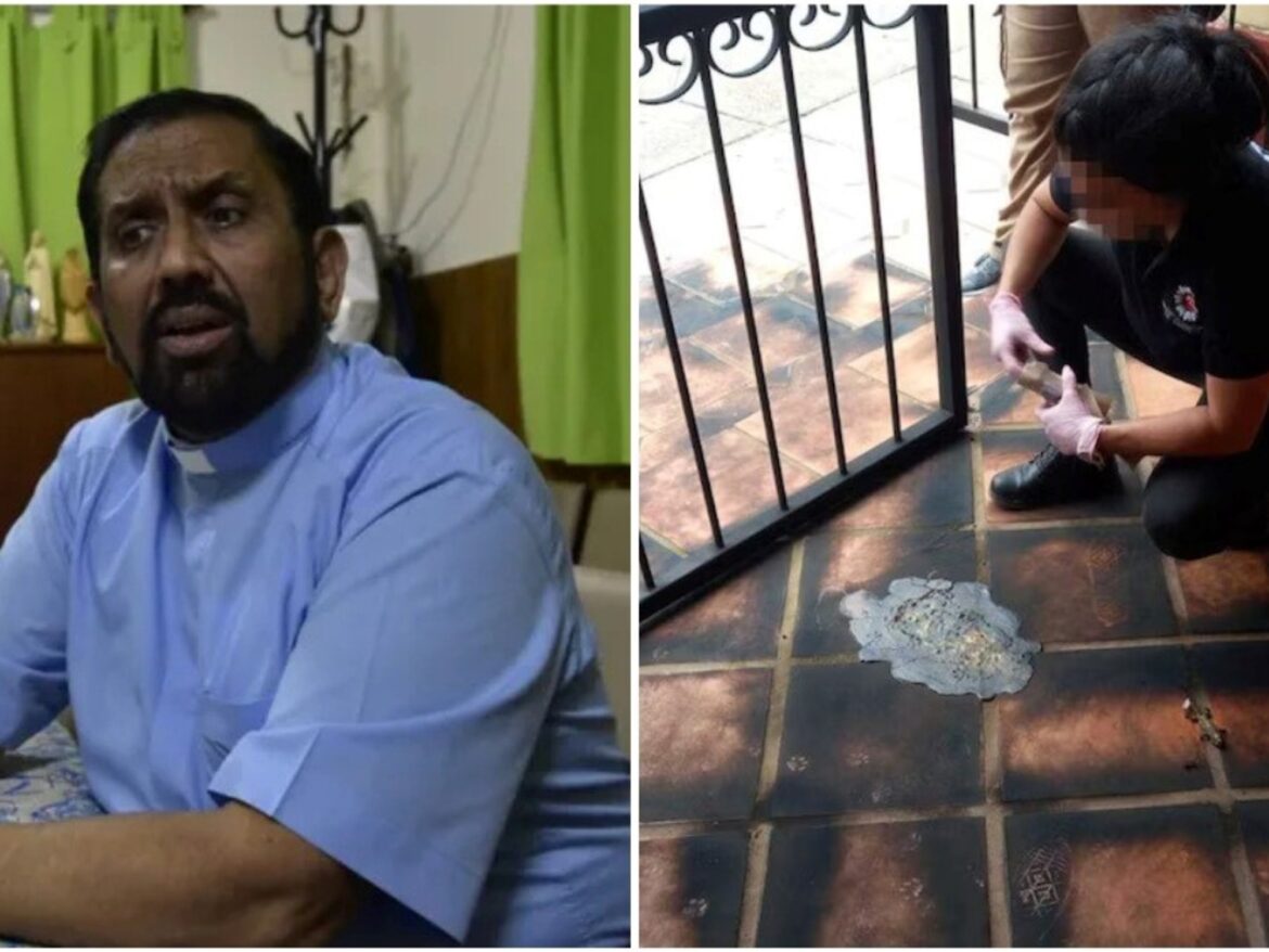 ROSARIO: TIRARON UNA BOMBA MOLOTOV EN LA IGLESIA DEL PADRE IGNACIO Y DEJARON UNA NOTA AMENAZANTE